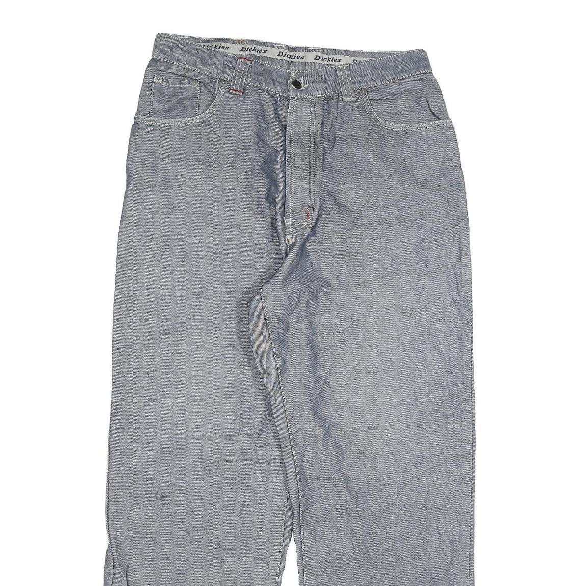 DICKIES Mens Relaxed Jeans Blue Denim W34 L32 Distressed Workwear Zip Closure