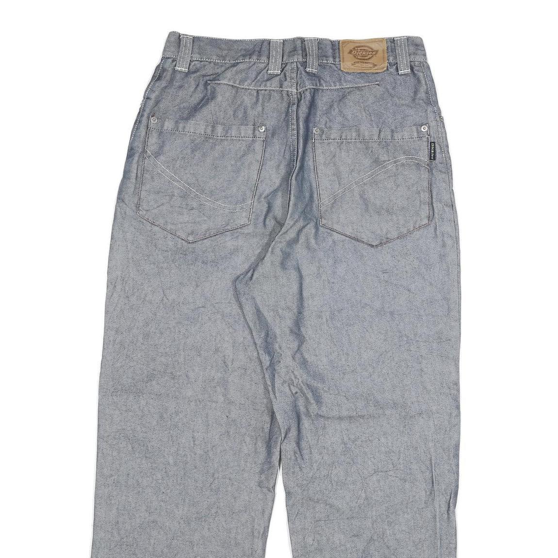 DICKIES Mens Relaxed Jeans Blue Denim W34 L32 Distressed Workwear Zip Closure