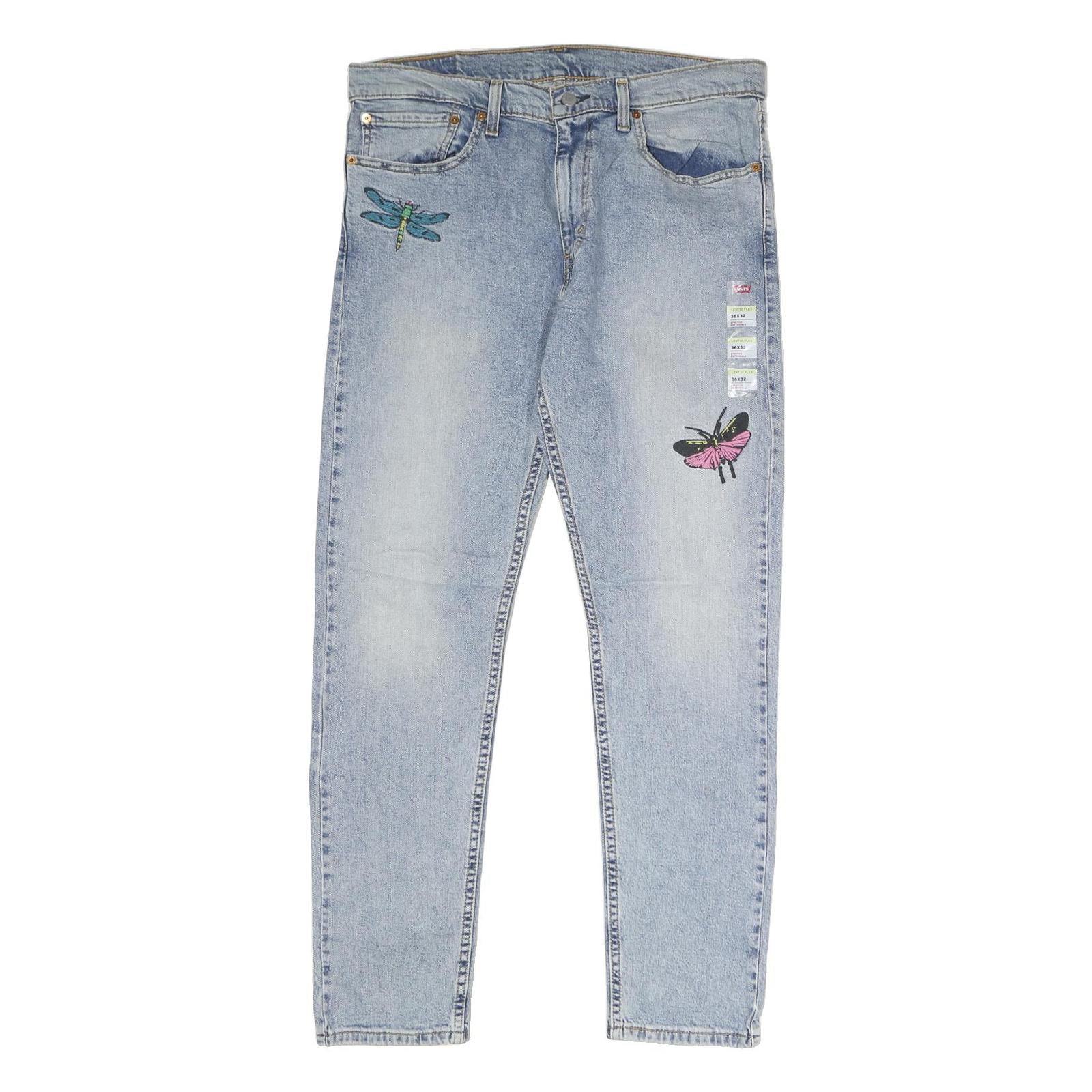 LEVI'S 512 Tapered Mens Jeans Blue Regular Denim Light W36 L32 Dragonfly