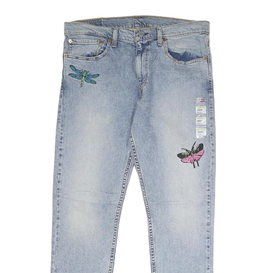 LEVI'S 512 Tapered Mens Jeans Blue Regular Denim Light W36 L32 Dragonfly