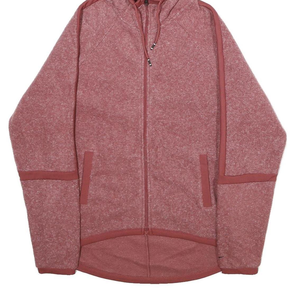 NIKE Mens Red Full Zip Hoodie S Polyester Blend Casual Sportswear Lightweight