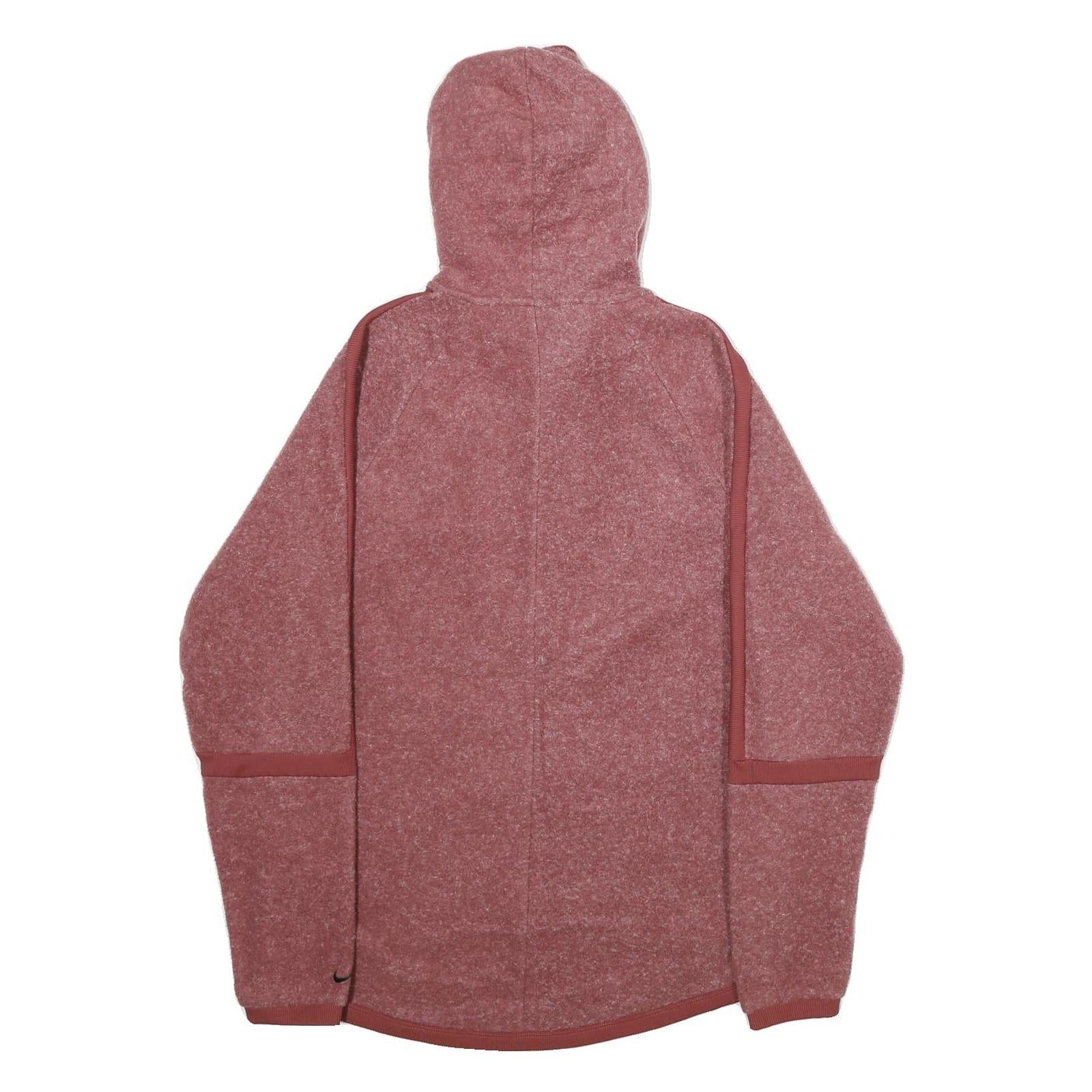 NIKE Mens Red Full Zip Hoodie S Polyester Blend Casual Sportswear Lightweight