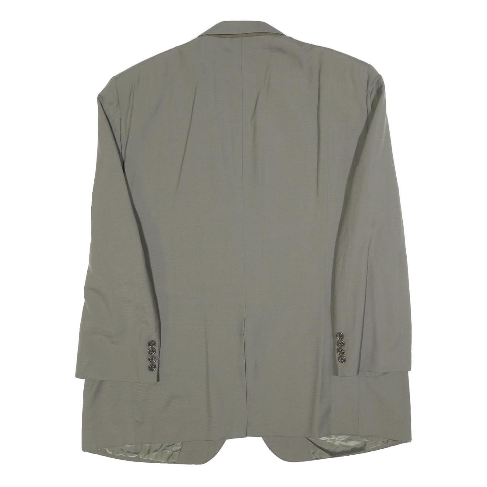 BURBERRY Mens Grey L Jacket Button Classic Tailored Plain Button Closure