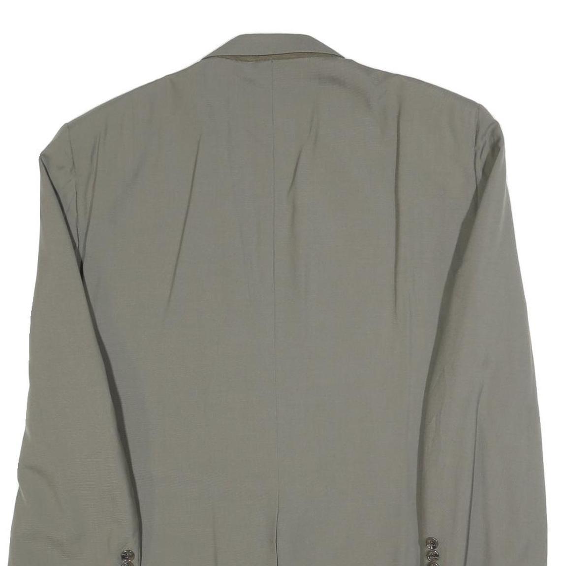 BURBERRY Mens Grey L Jacket Button Classic Tailored Plain Button Closure