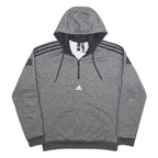 ADIDAS Mens Grey ¼ Zip Hoodie M Sportswear Sweatshirt Gym Casual