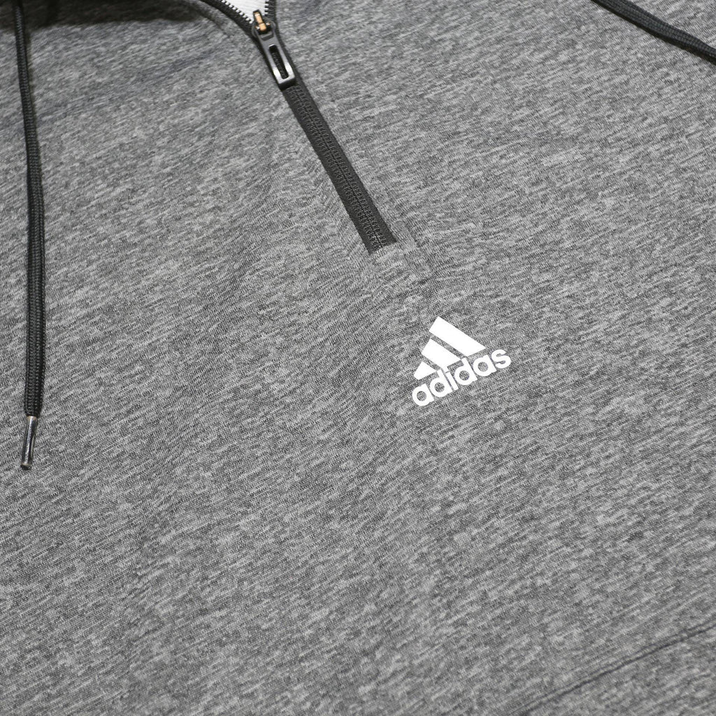 ADIDAS Mens Grey ¼ Zip Hoodie M Sportswear Sweatshirt Gym Casual