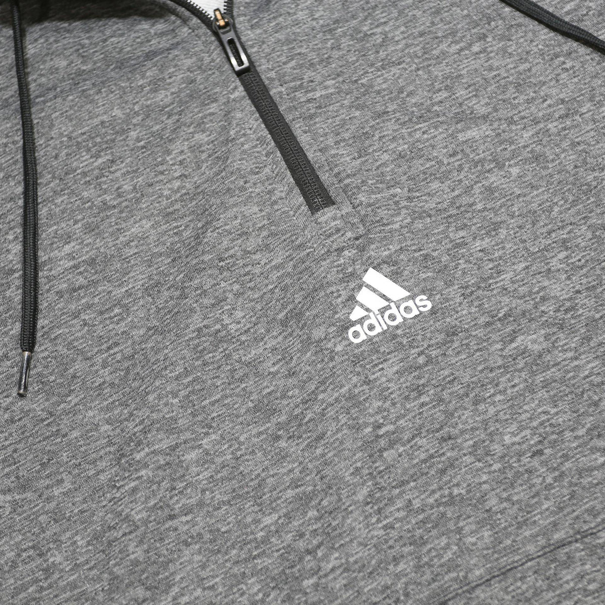 ADIDAS Mens Grey ¼ Zip Hoodie M Sportswear Sweatshirt Gym Casual