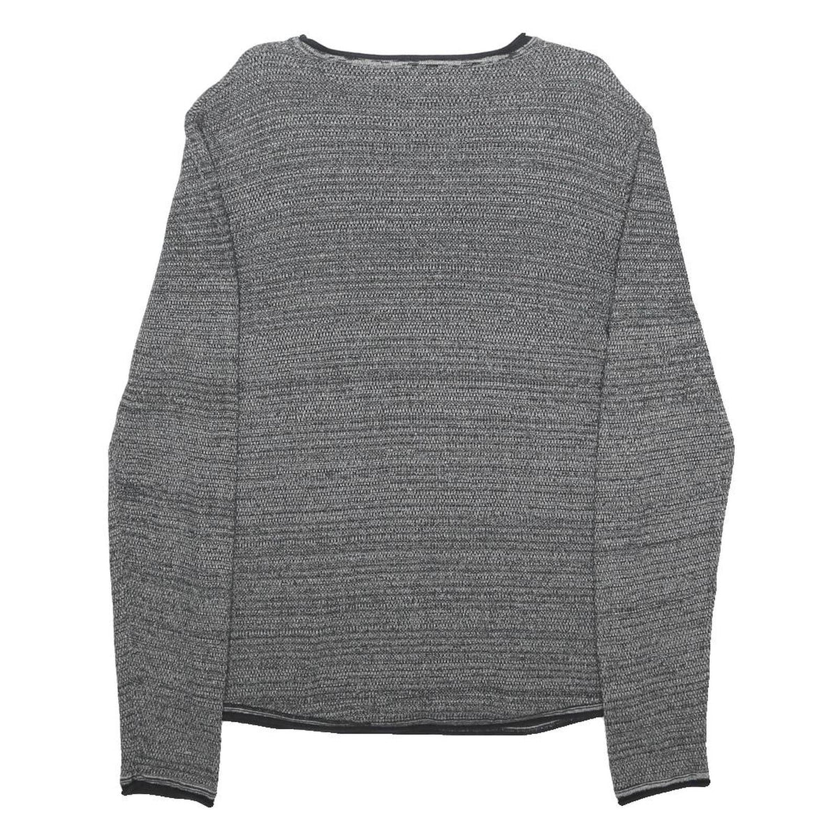GUESS Mens Grey Plain Cotton Jumper Crew Neck Basic Knit S Stylish Casual