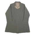 Womens Grey Plain Classic Jacket M Woven Button Closure Long Sleeve