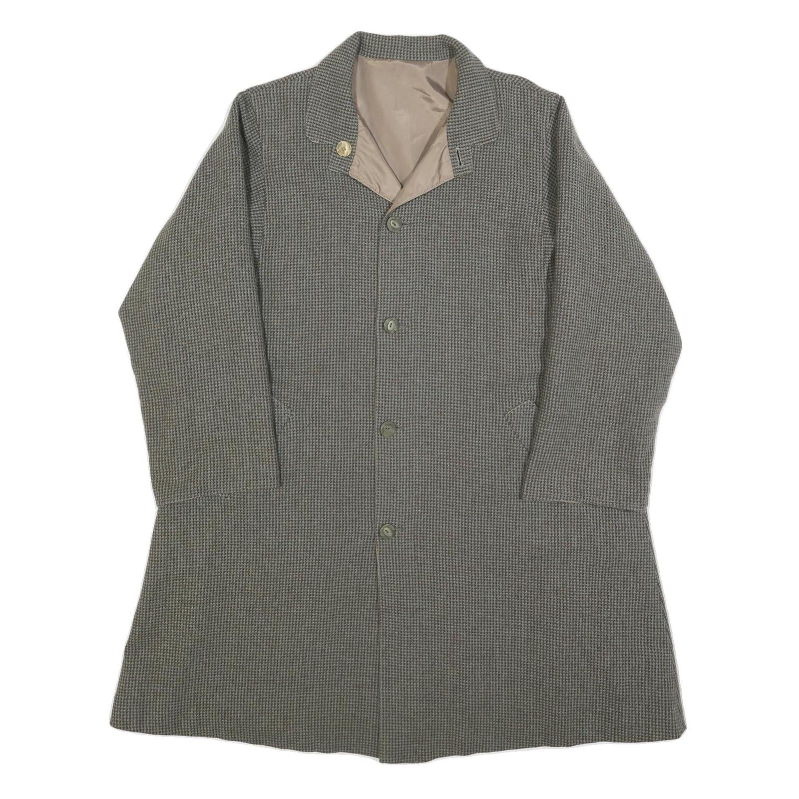 Womens Grey Plain Classic Jacket M Woven Button Closure Long Sleeve