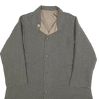 Womens Grey Plain Classic Jacket M Woven Button Closure Long Sleeve