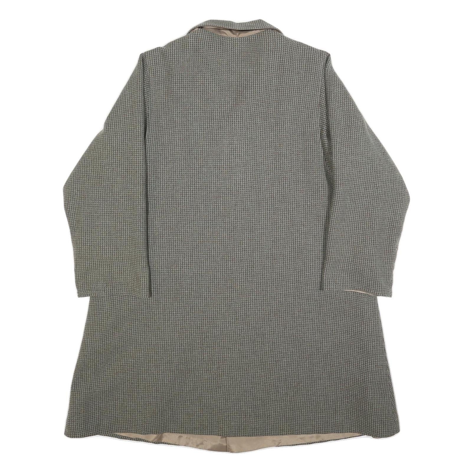 Womens Grey Plain Classic Jacket M Woven Button Closure Long Sleeve