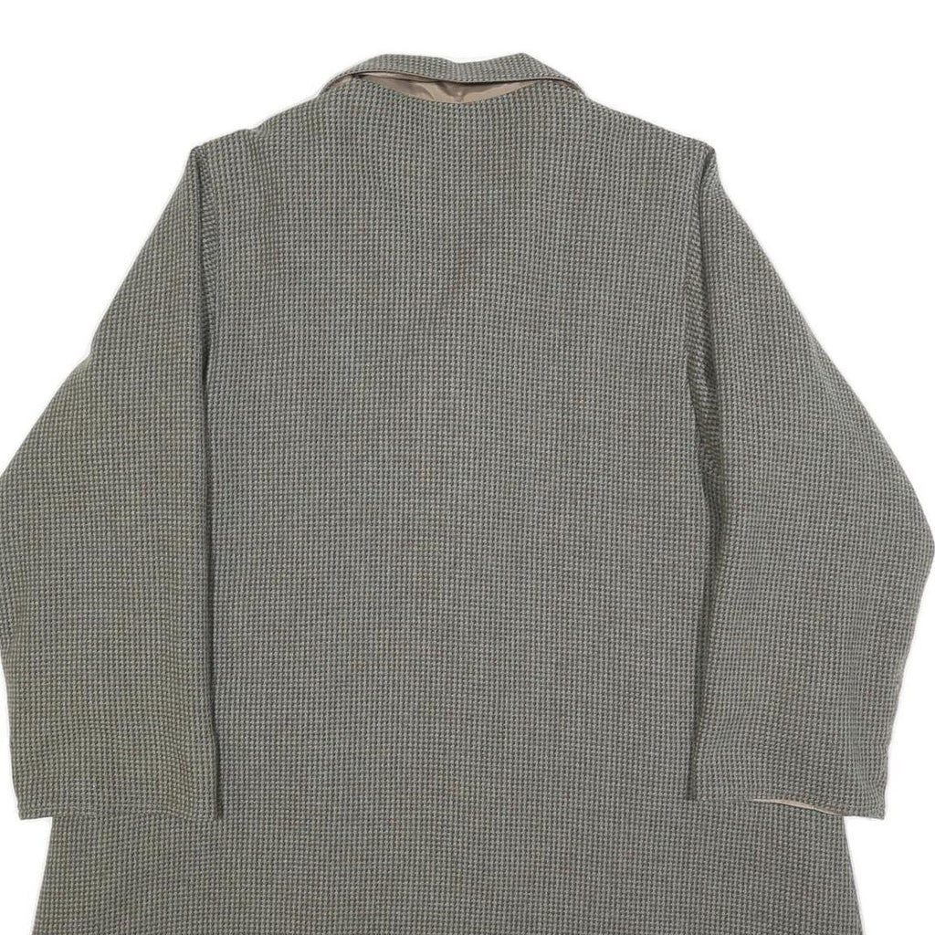 Womens Grey Plain Classic Jacket M Woven Button Closure Long Sleeve