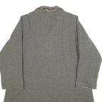 Womens Grey Plain Classic Jacket M Woven Button Closure Long Sleeve