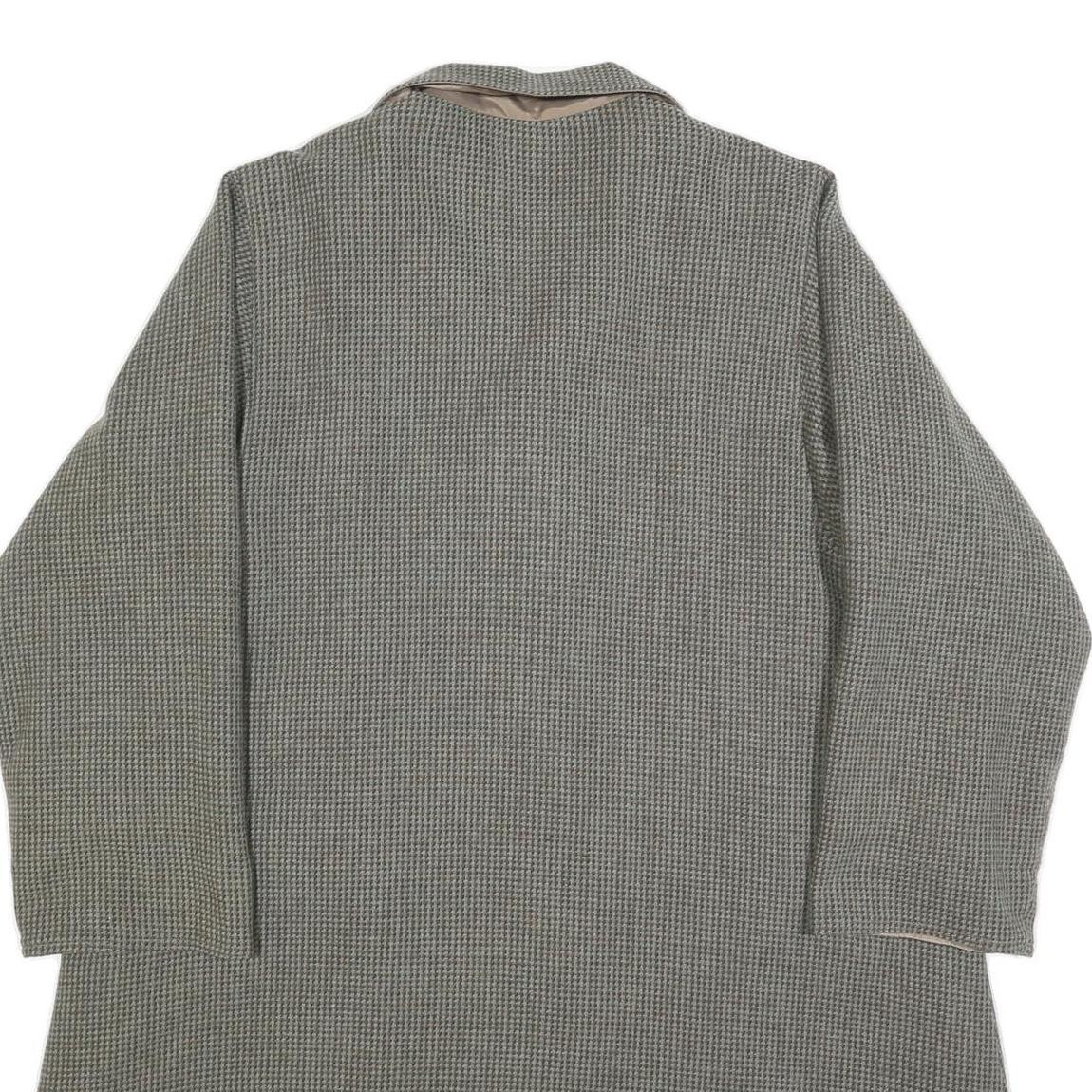Womens Grey Plain Classic Jacket M Woven Button Closure Long Sleeve