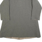 Womens Grey Plain Classic Jacket M Woven Button Closure Long Sleeve