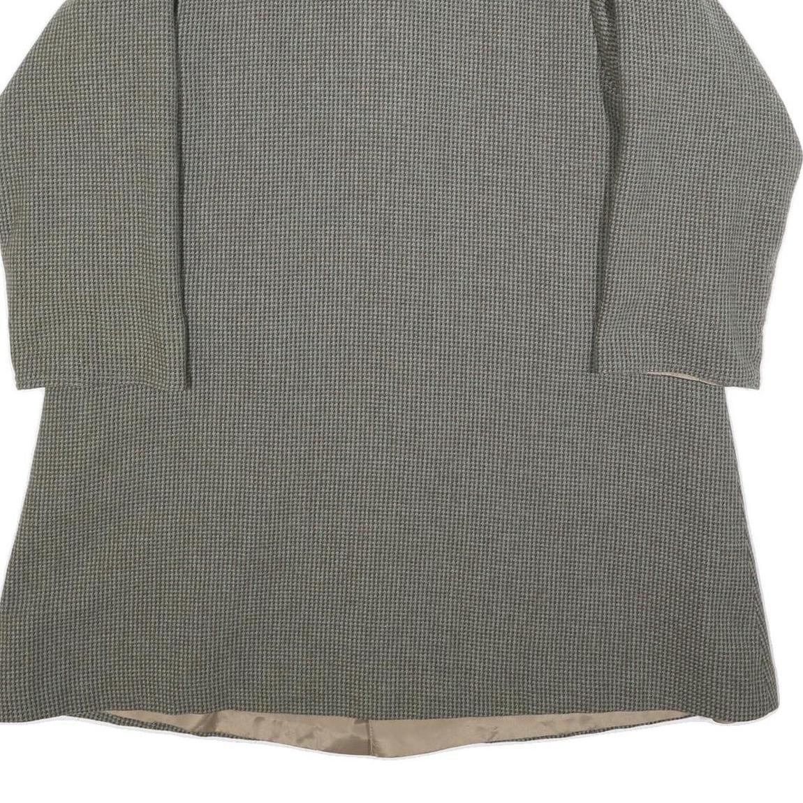 Womens Grey Plain Classic Jacket M Woven Button Closure Long Sleeve