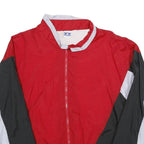 PRO SPORT Mens Red & Black Track Jacket L Polyester Blend Plain Zip Casual