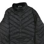 NAUTICA Womens Black Outdoor Jacket 2XL Polyester Blend Woven Chevron Pattern