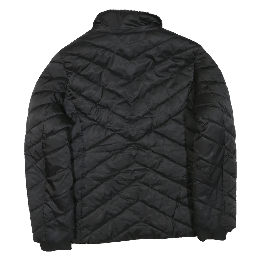 NAUTICA Womens Black Outdoor Jacket 2XL Polyester Blend Woven Chevron Pattern