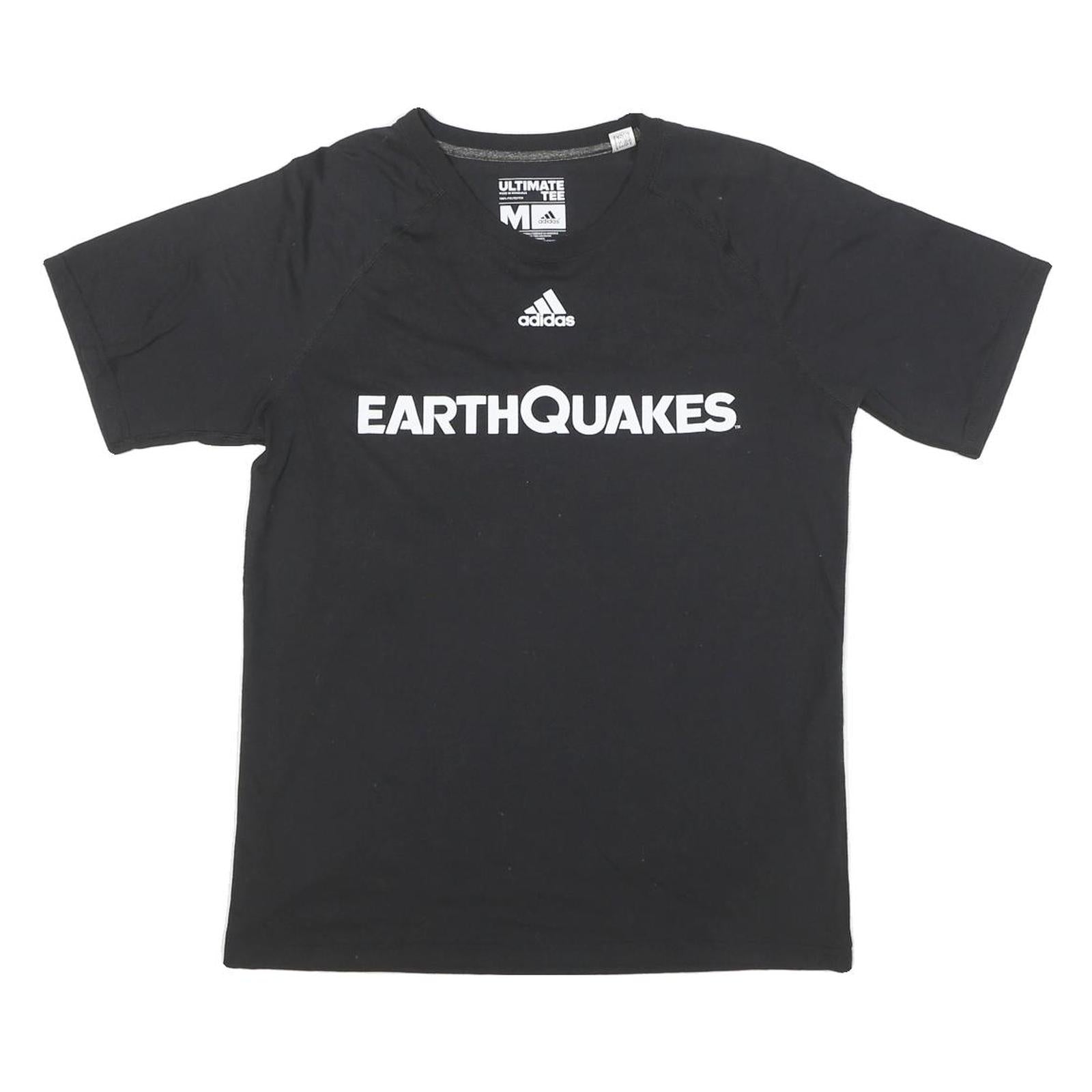 ADIDAS Mens Black Earthquakes Graphic T-Shirt M Short Sleeve Crew Neck