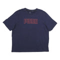 PUMA Mens Navy Blue Cotton Logo Print T-Shirt 2XL Short Sleeve Crew Neck Casual