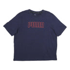 PUMA Mens Navy Blue Cotton Logo Print T-Shirt 2XL Short Sleeve Crew Neck Casual