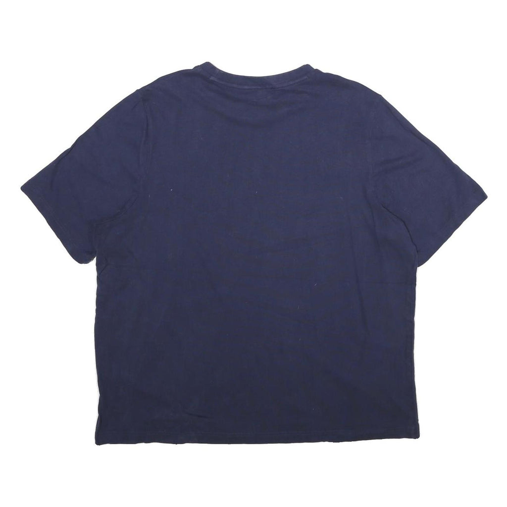 PUMA Mens Navy Blue Cotton Logo Print T-Shirt 2XL Short Sleeve Crew Neck Casual