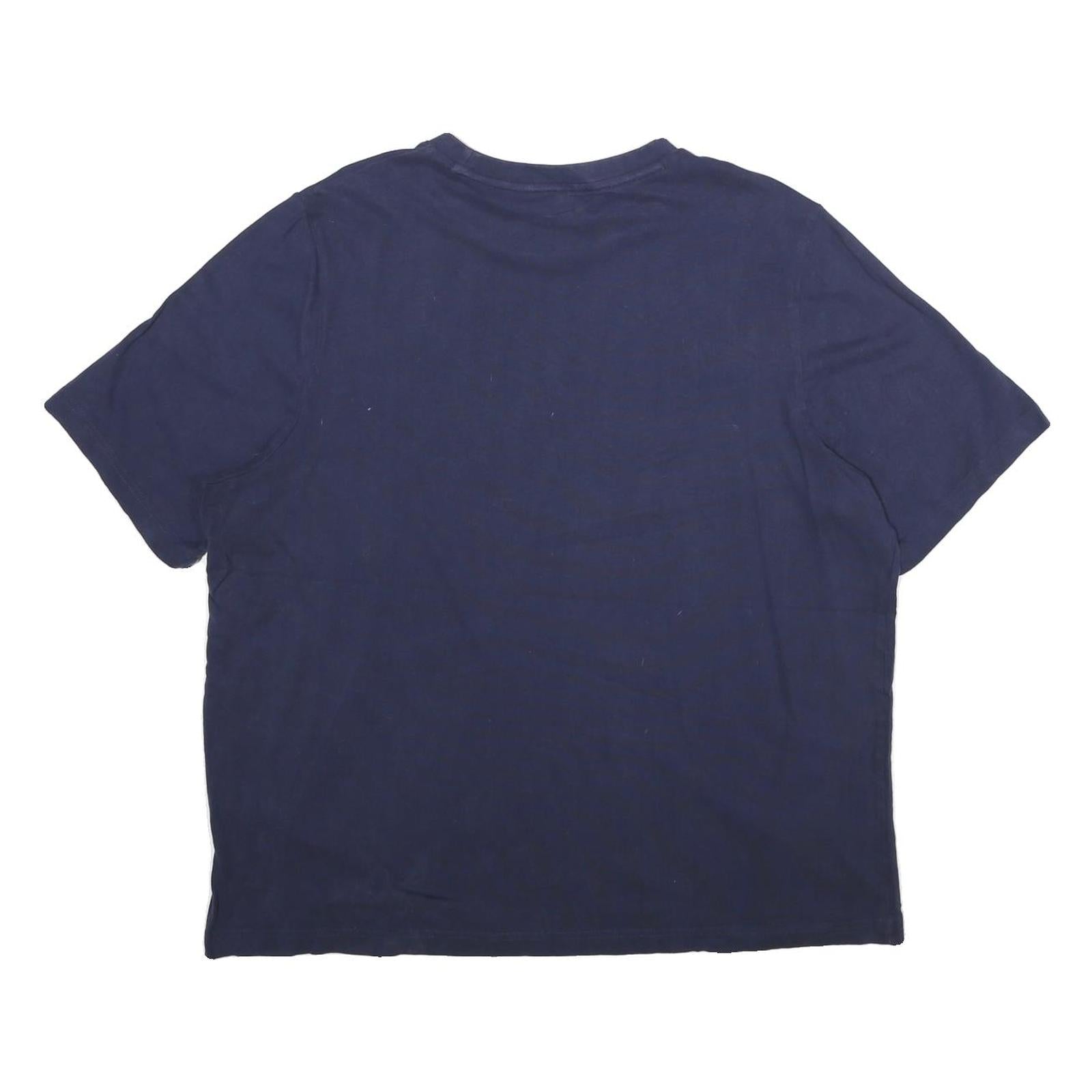 PUMA Mens Navy Blue Cotton Logo Print T-Shirt 2XL Short Sleeve Crew Neck Casual