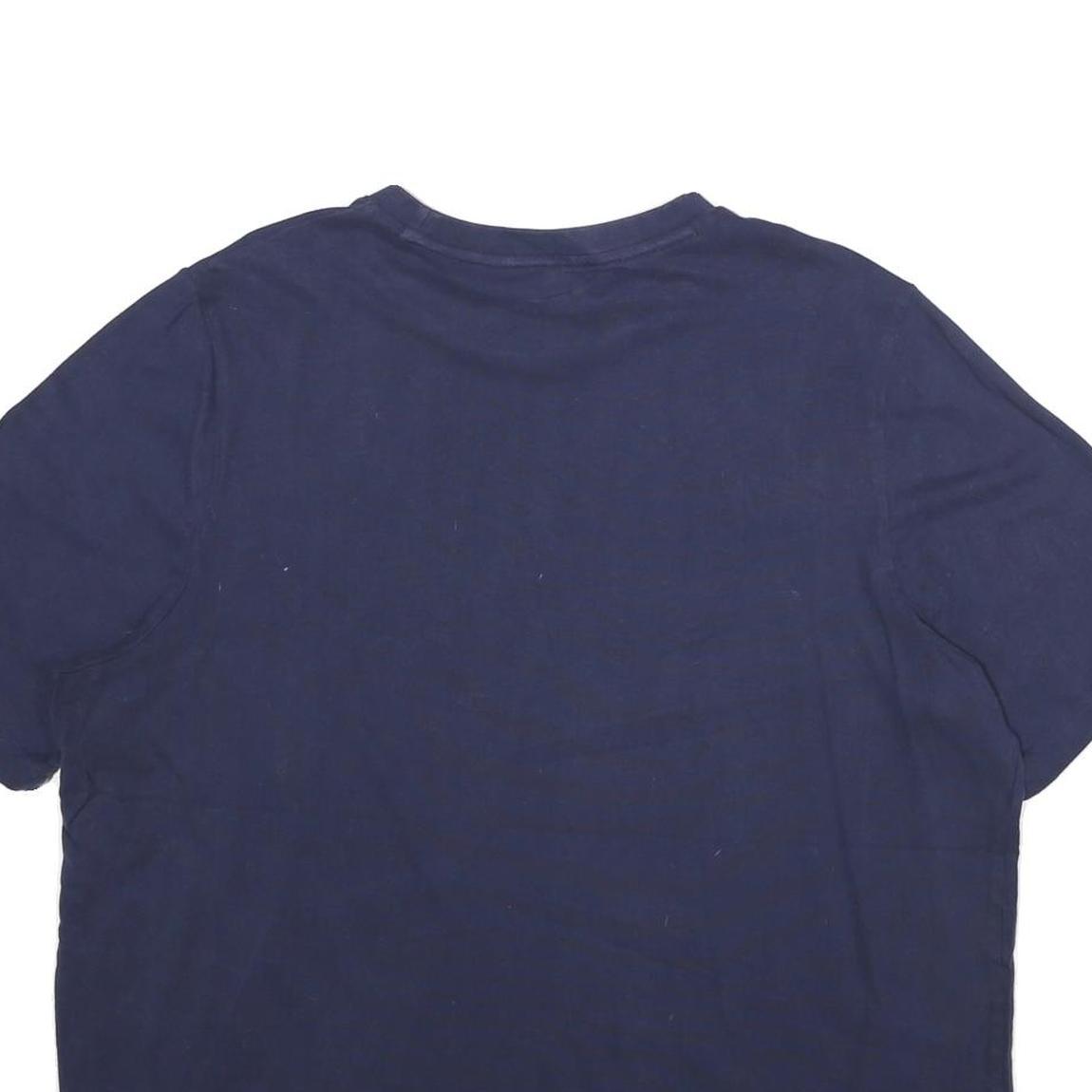 PUMA Mens Navy Blue Cotton Logo Print T-Shirt 2XL Short Sleeve Crew Neck Casual