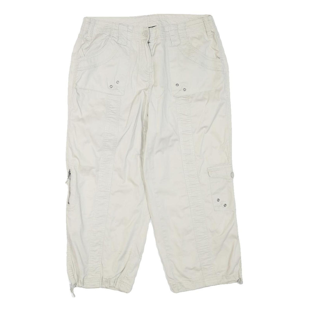 STYLE&CO Womens Cotton Blend White Regular Fit Cargo Trousers W32 L21