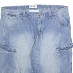 JOHN BANER Mens Shorts Blue Denim Cargo 2XL W40 Cotton Blend Casual