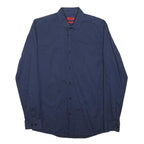 HUGO Mens Blue Shirt Cotton S Long Sleeve Button Closure Classic Fit