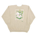 HANES Womens Beige Floral Print Crew Neck XL Cotton Blend Sweatshirt Casual