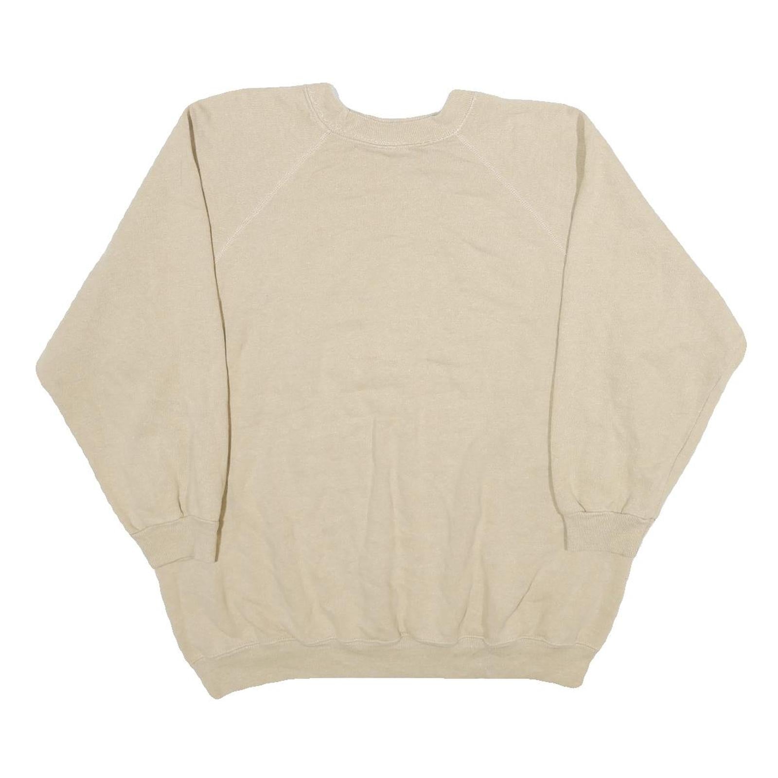 HANES Womens Beige Floral Print Crew Neck XL Cotton Blend Sweatshirt Casual