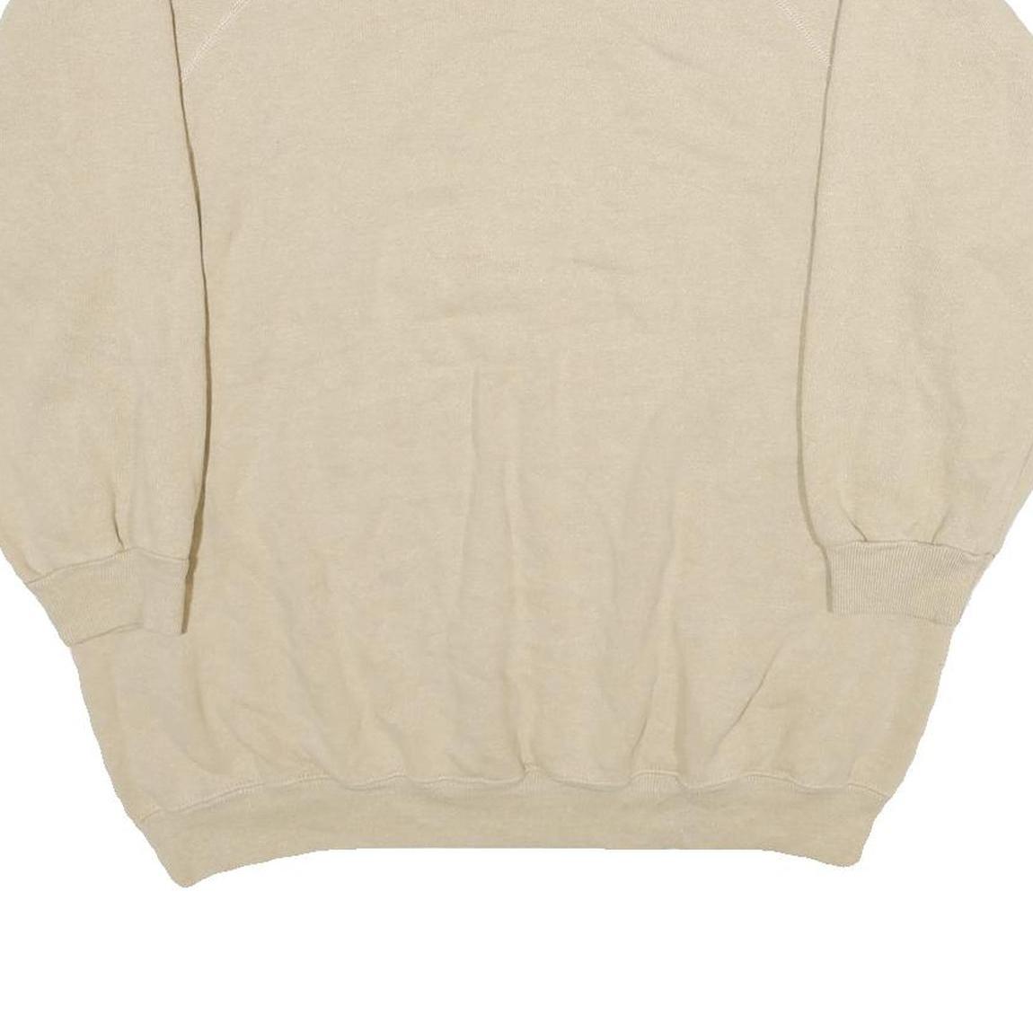 HANES Womens Beige Floral Print Crew Neck XL Cotton Blend Sweatshirt Casual