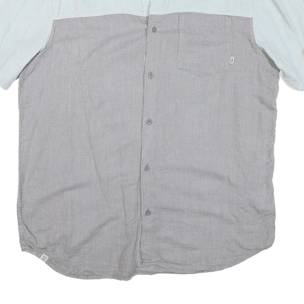 VANS Mens Light Blue & Grey Cotton Blend Shirt XL Casual Button-Up