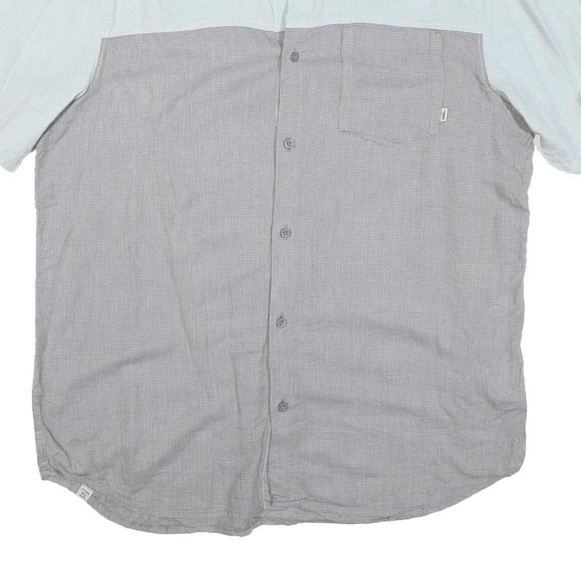 VANS Mens Light Blue & Grey Cotton Blend Shirt XL Casual Button-Up