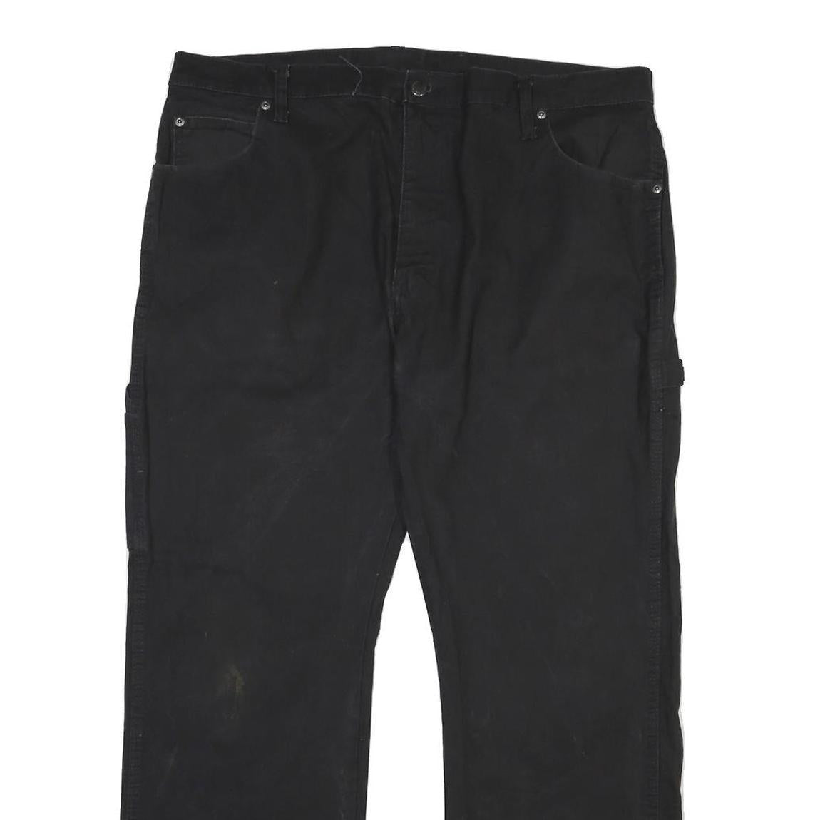 DICKIES Mens Cotton Blend Black Regular Straight Trousers W38 L30 Workwear