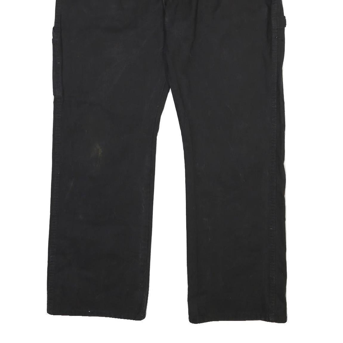 DICKIES Mens Cotton Blend Black Regular Straight Trousers W38 L30 Workwear