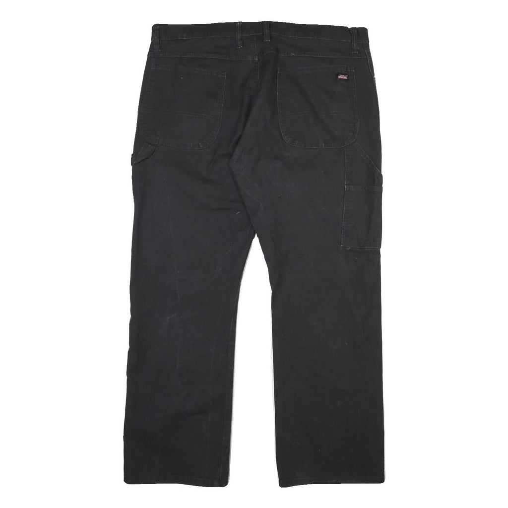 DICKIES Mens Cotton Blend Black Regular Straight Trousers W38 L30 Workwear