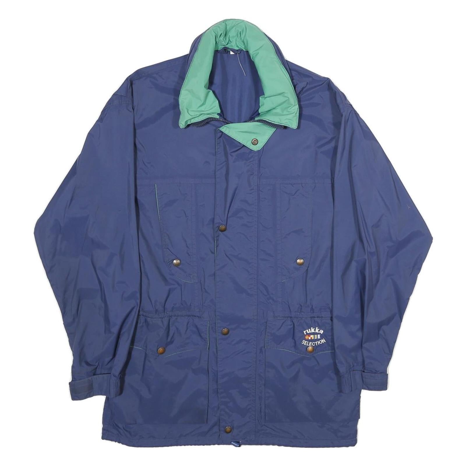 RUKKA Mens Blue Lightweight Jacket S Polyamide Plain Outdoor Zip Fastening