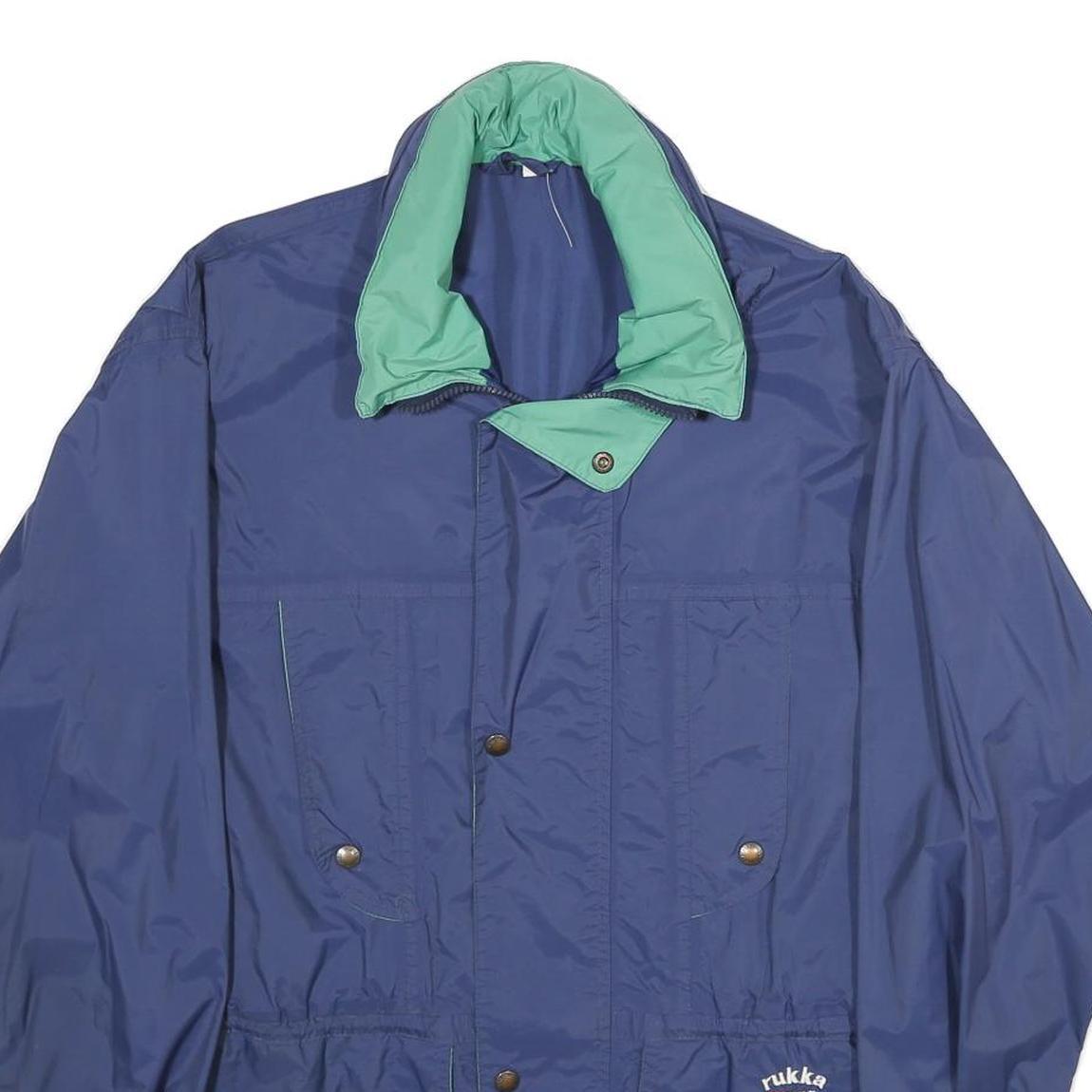 RUKKA Mens Blue Lightweight Jacket S Polyamide Plain Outdoor Zip Fastening