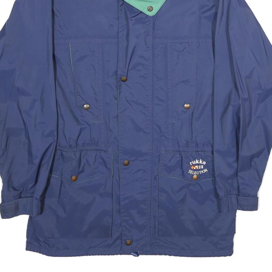 RUKKA Mens Blue Lightweight Jacket S Polyamide Plain Outdoor Zip Fastening