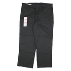 DICKIES Mens Black Relaxed Straight Cotton Blend Trousers W40 L29 Workwear Zip