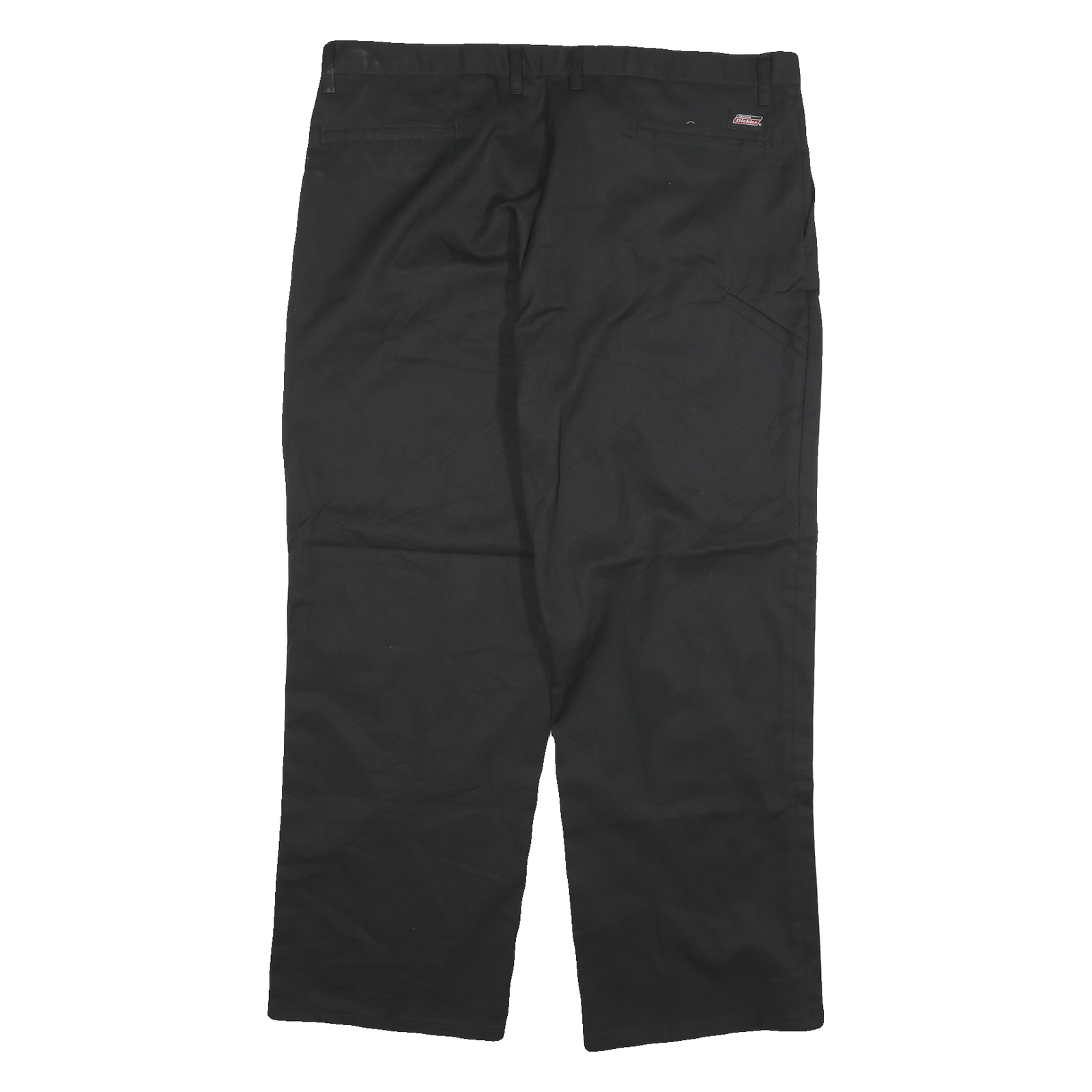DICKIES Mens Black Relaxed Straight Cotton Blend Trousers W40 L29 Workwear Zip