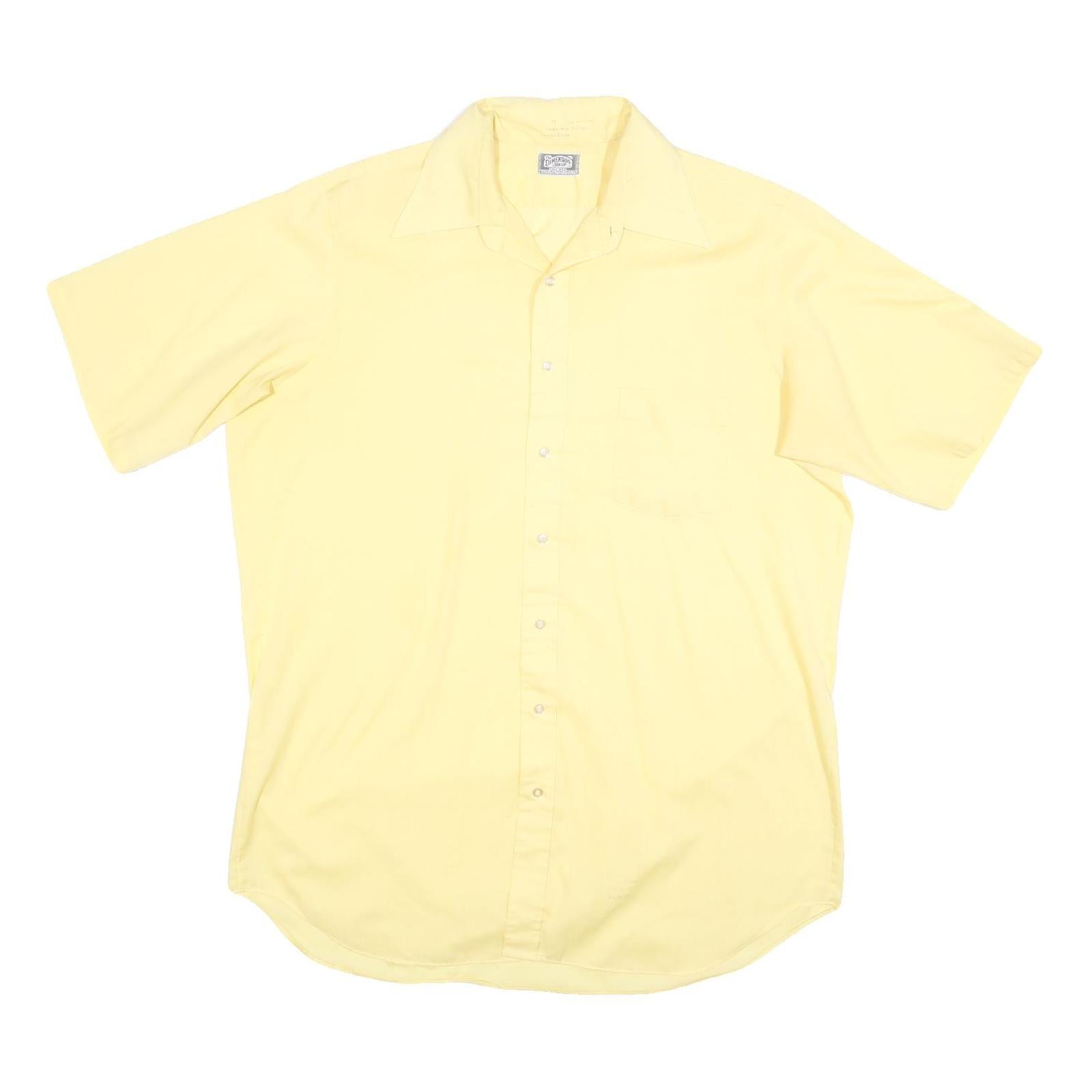 THE DIMENTION SHOP Mens Yellow Shirt XL Cotton Blend Short Sleeve Casual Pocket