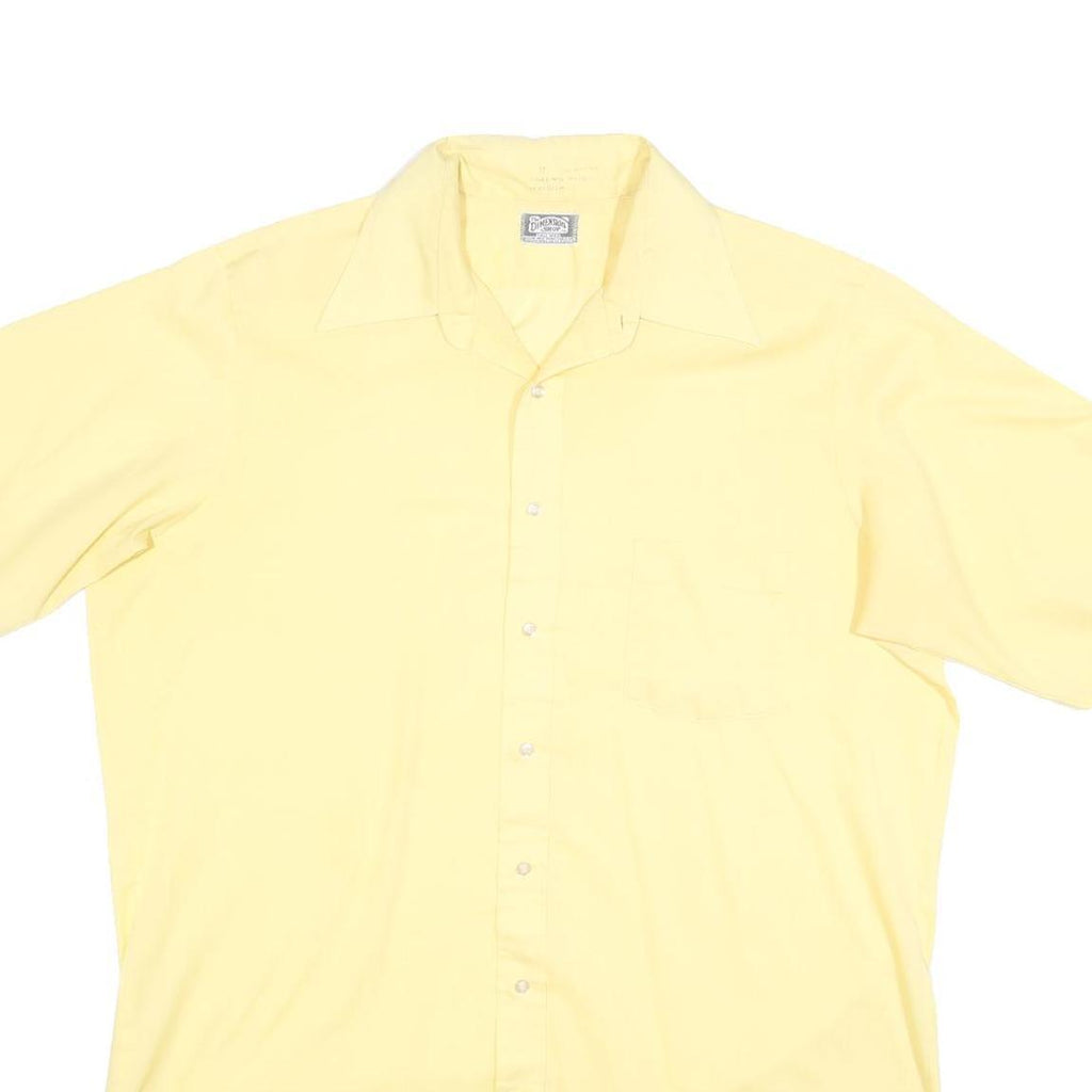 THE DIMENTION SHOP Mens Yellow Shirt XL Cotton Blend Short Sleeve Casual Pocket