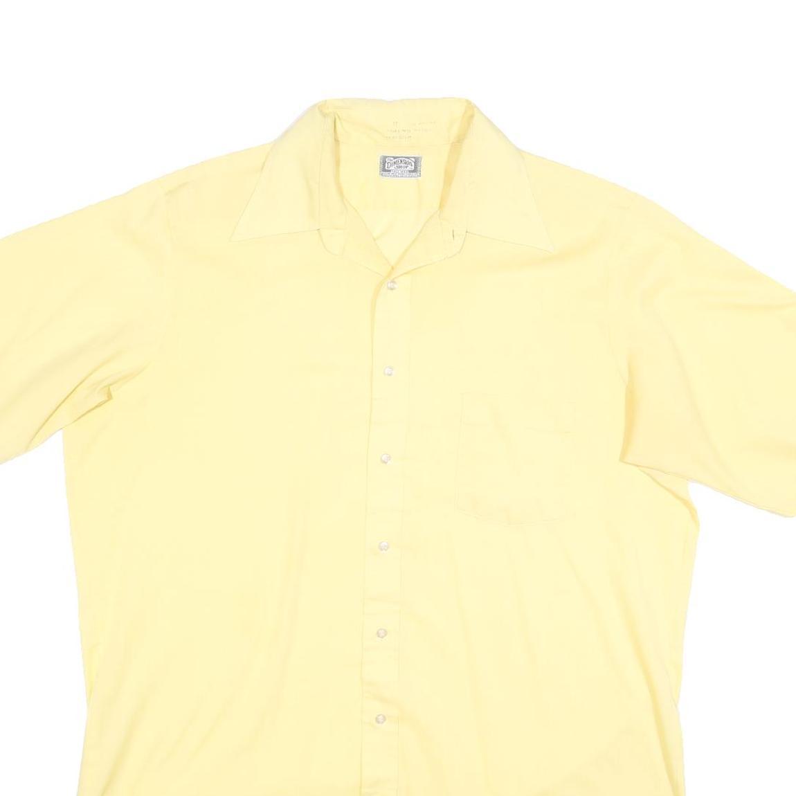 THE DIMENTION SHOP Mens Yellow Shirt XL Cotton Blend Short Sleeve Casual Pocket