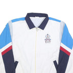 SHOOTER Mens White Navy & Blue Zip Jacket XL Polyester Colourblock Sportswear